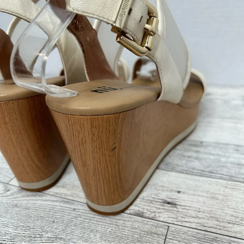Nu by Neo cream platform sandals size 9